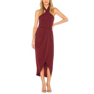 SHONA JOY x‎ REVOLVE Core Knot Draped Dress in Burgundy